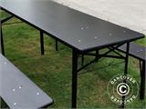 Medinio stalo ir suolo rinkinys 240x60x76cm, Juoda