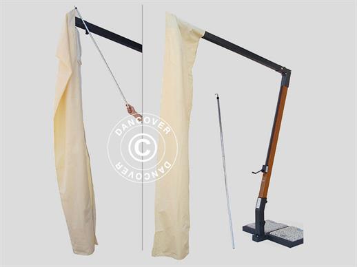Aurinkovarjon suoja vetoketjulla Palladio Braccio 3,5x3,5m, Luonnonvalkoinen
