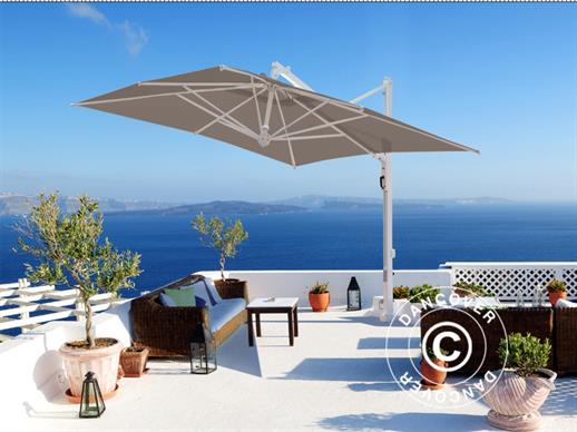 Riippuva aurinkovarjo Galileo White, 3,5x3,5m, Harmaa taupe