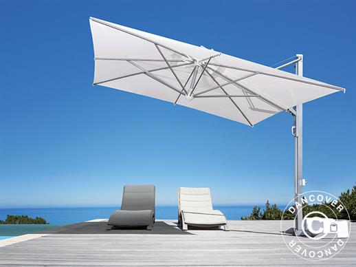 Zwevende parasol Galileo Inox, 3,5x3,5m, Ecru