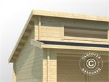 Drewniany podwójny garaż/Wiata Vaasa, 7,8x5,2x3,21m, 44mm, Naturalne drewno