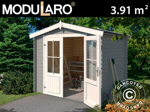 Wooden Shed Oslo 2.3x1.8x2.22 m, 28 mm, Light Grey