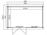 Abrigo de madeira Asker 3,8x2,3x2,11m, 28mm, Cinza Escuro