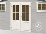 Wooden shed/cabin Sandvika 4.8x2.92x2.45 m, 28 mm, Light Grey