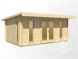 Cabaña de madera Lugano, 5,19x3,39x2,34m, 44mm, Gris Claro