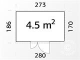 Redskapsbod i tre, 2,73x1,7x2,3m, 4,5m², naturlig