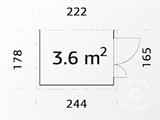Medinis sieninis sandėliukas 1,65x2,22x2,1m, 3,6m², Natūrali