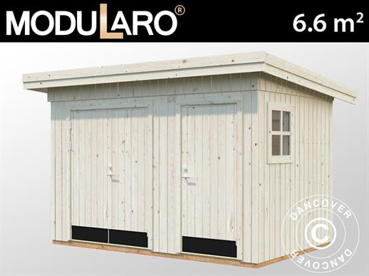 Wooden shed w/floor, 3.44x2.21x2.49 m, 6.6 m², Natural