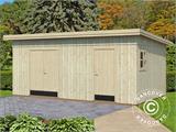 Wooden shed w/floor, 5.61x3.3x2.59 m, 16.9 m², Natural