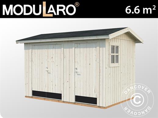 Wooden shed w/floor, 3.44x2.21x2.47 m, 6.6 m², Natural