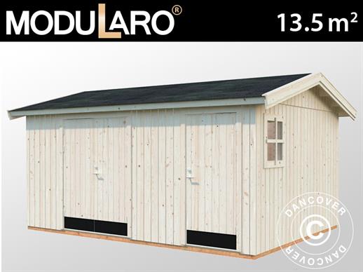 Wooden shed w/floor, 4.52x3.3x2.61 m, 13.5 m², Natural