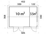 Caseta de Madera con suelo, 4,52x3,3x2,61m, 13,5m², Madera Natural