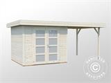Wooden shed w/overhang, 2.5x4.87x2.21 m, 6.0/5.9 m², Natural