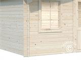 Cabine de madeira c/piso, 5,04x3,8x2,45m, 17m², Natural
