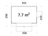 Puinen kioski/myyntikoju, 3,55x2,33x2,64m, 7,7m², Luonnonväri