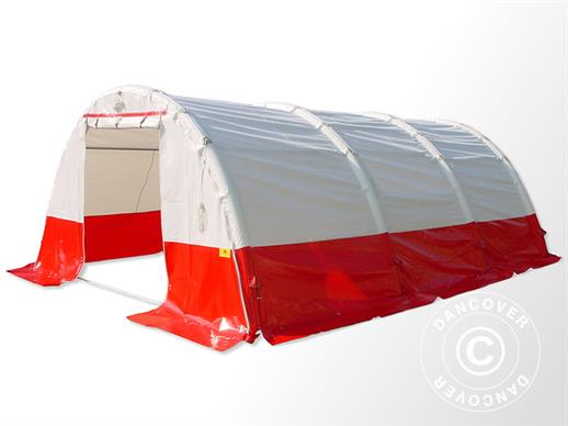 Napuhavajući arched Medicinski i Hitni šator FleXshelter PRO, 4x6m, Bijela/Crvena